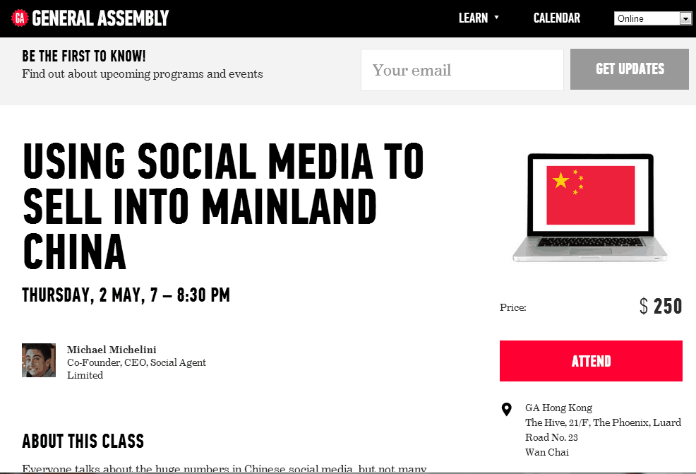 Hosting a Seminar at General Assembly on Selling in China via Social Media