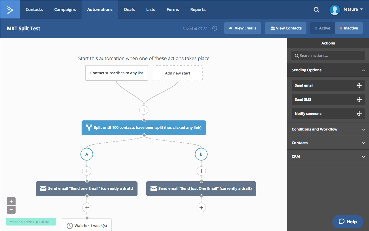 Marketing Automation Active Campaign Feature