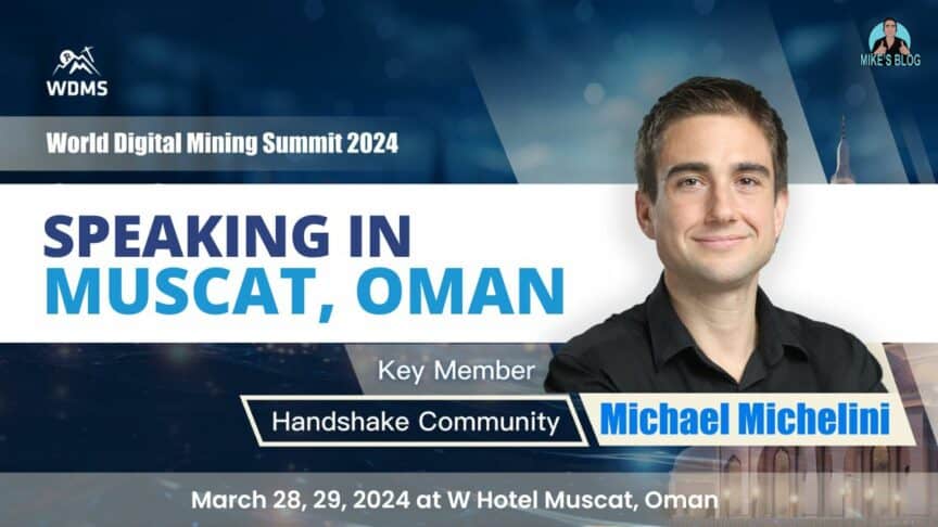 Speaking at the World Digital Mining Summit (WDMS) by Bitmain in Muscat, Oman