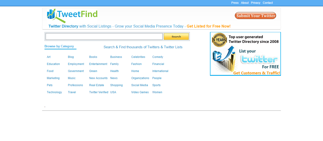 TweetFind.com - Twitter Directory with Twitter Lists