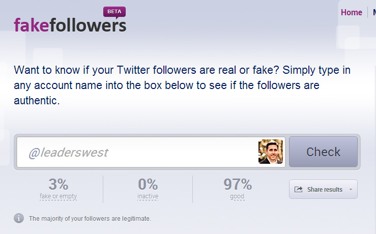 Fake Follower Check