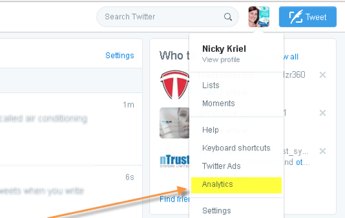 how to acess twitter analytics